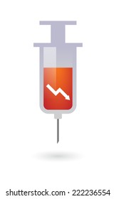Illustration of an isolated syringe with a graph