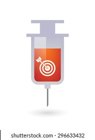 Illustration of an isolated syringe icon with a dart board