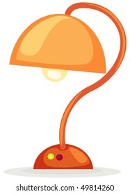 illustration of isolated table lamp on white background