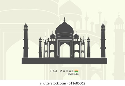 Illustration of isolated the Taj Mahal in India