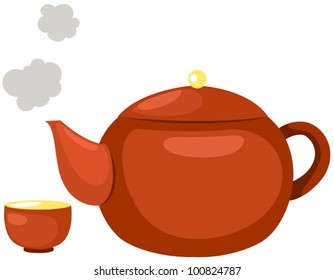 illustration of isolated tea pot on white background