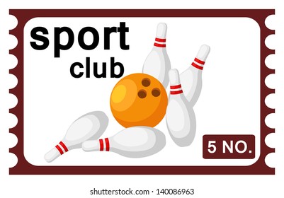 illustration of isolated ticket bowling vector