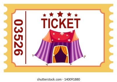 illustration of isolated ticket circus tent vector