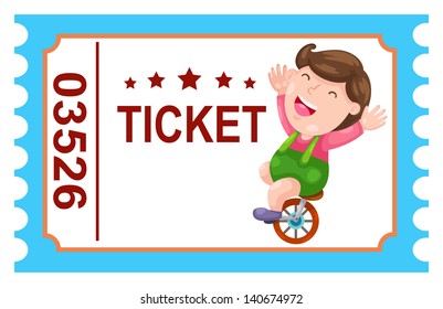 illustration of isolated ticket circus vector