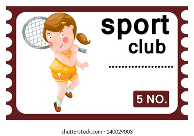 illustration of isolated ticket sport club vector