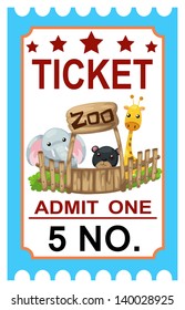 illustration of isolated ticket zoo vector