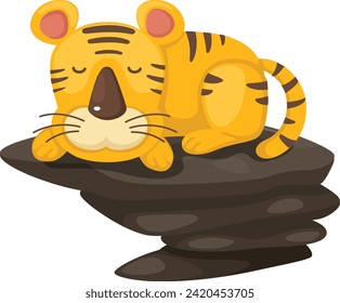 illustration of isolated tiger on white background