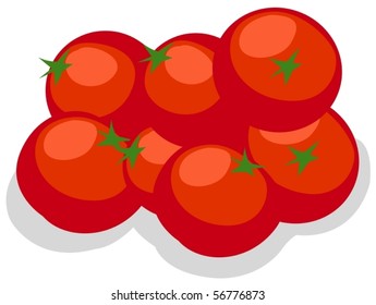 illustration of isolated tomatoes on white background