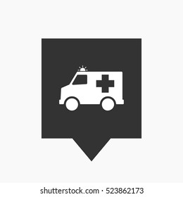 Illustration of an isolated tooltip icon with  an ambulance icon