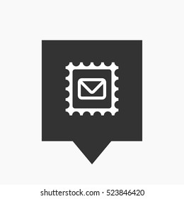 Illustration of an isolated tooltip icon with  a mail stamp sign