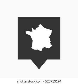 Illustration Of An Isolated Tooltip Icon With  The Map Of France