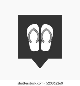 Illustration of an isolated tooltip icon with   a pair of flops