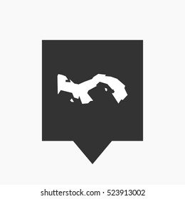 Illustration of an isolated tooltip icon with  the Panama map