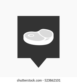 Illustration of an isolated tooltip icon with  a steak icon