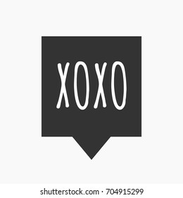 Illustration of an isolated tooltip with    the text XOXO