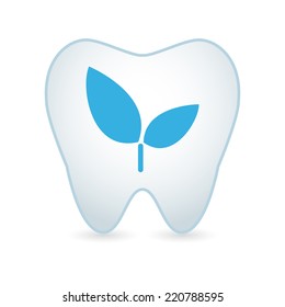 illustration of an isolated tooth with a fruit