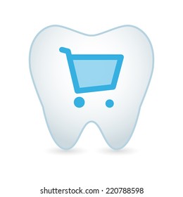 illustration of an isolated tooth with a fruit