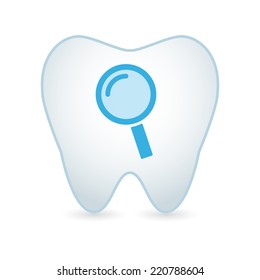 illustration of an isolated tooth with a fruit