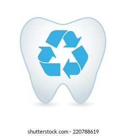 illustration of an isolated tooth with a fruit