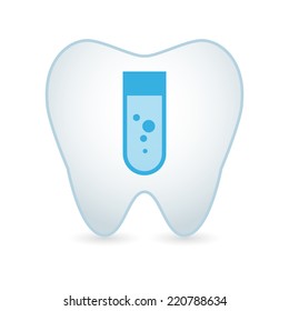 illustration of an isolated tooth with a fruit