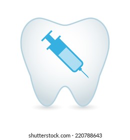 illustration of an isolated tooth with a fruit