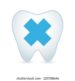 illustration of an isolated tooth with a fruit