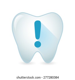 Illustration of an isolated tooth icon with an exclamation sign