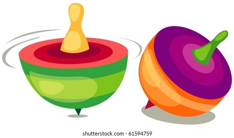 illustration of isolated toy top on white background