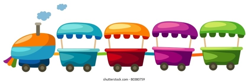 illustration of isolated toy train on white background