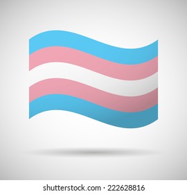 Illustration of an isolated transgender flag