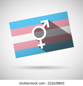 Illustration of an isolated transgender flag