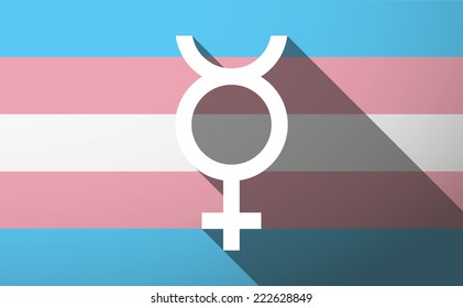Illustration of an isolated transgender flag