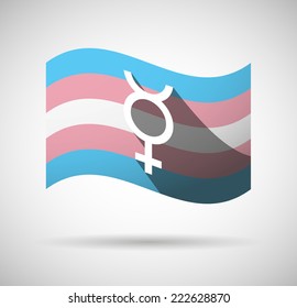 Illustration of an isolated transgender flag