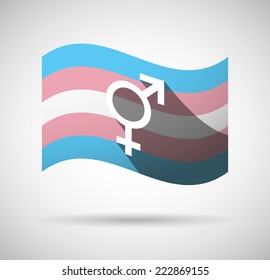 Illustration of an isolated transgender flag