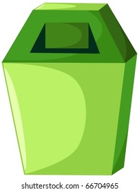 illustration of isolated trash bin on white background