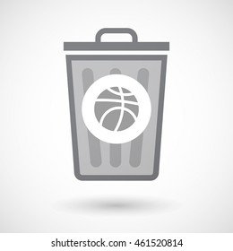 Illustration Of An Isolated Trash Can Icon With  A Basketball Ball