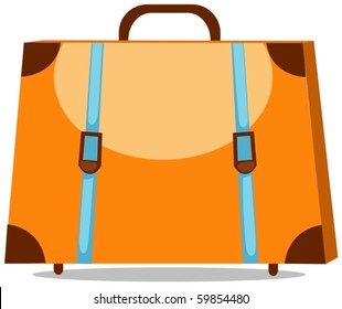 illustration of isolated travel suitcase on white background