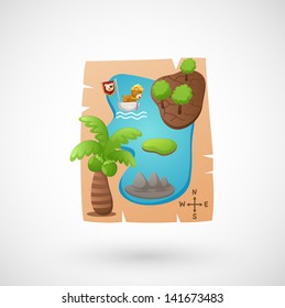 illustration of isolated treasure map vector