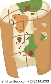 Illustration, einzelne Schatzkarte, Vektor