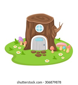 illustration of isolated tree house on a white background,vector