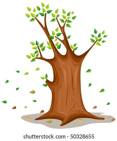 illustration  of isolated a tree on white background