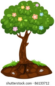 illustration of isolated tree on white background