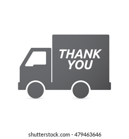 Illustration of an isolated truck icon with    the text THANK YOU