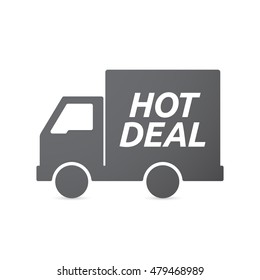 Illustration of an isolated truck icon with    the text HOT DEAL