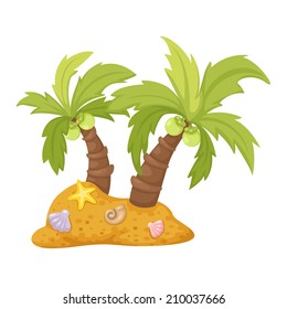 illustration of isolated two coconut trees vector