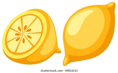 illustration of isolated two lemons on a white background