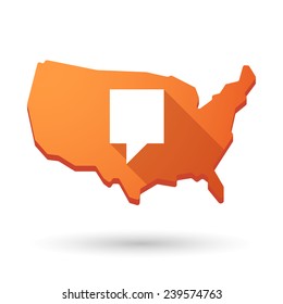 Illustration of an isolated USA map icon with a tooltip