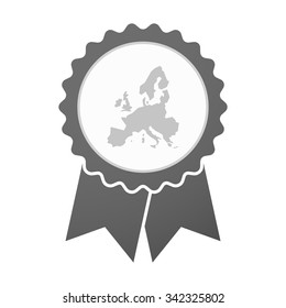 Illustration of an isolated vector badge icon with  a map of Europe 