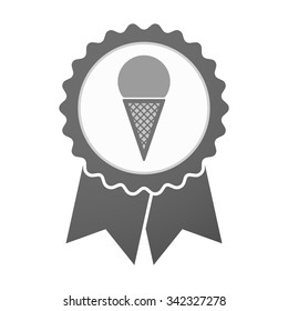 Illustration of an isolated vector badge icon with a cone ice cream