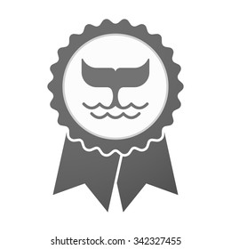 Illustration of an isolated vector badge icon with a whale tail